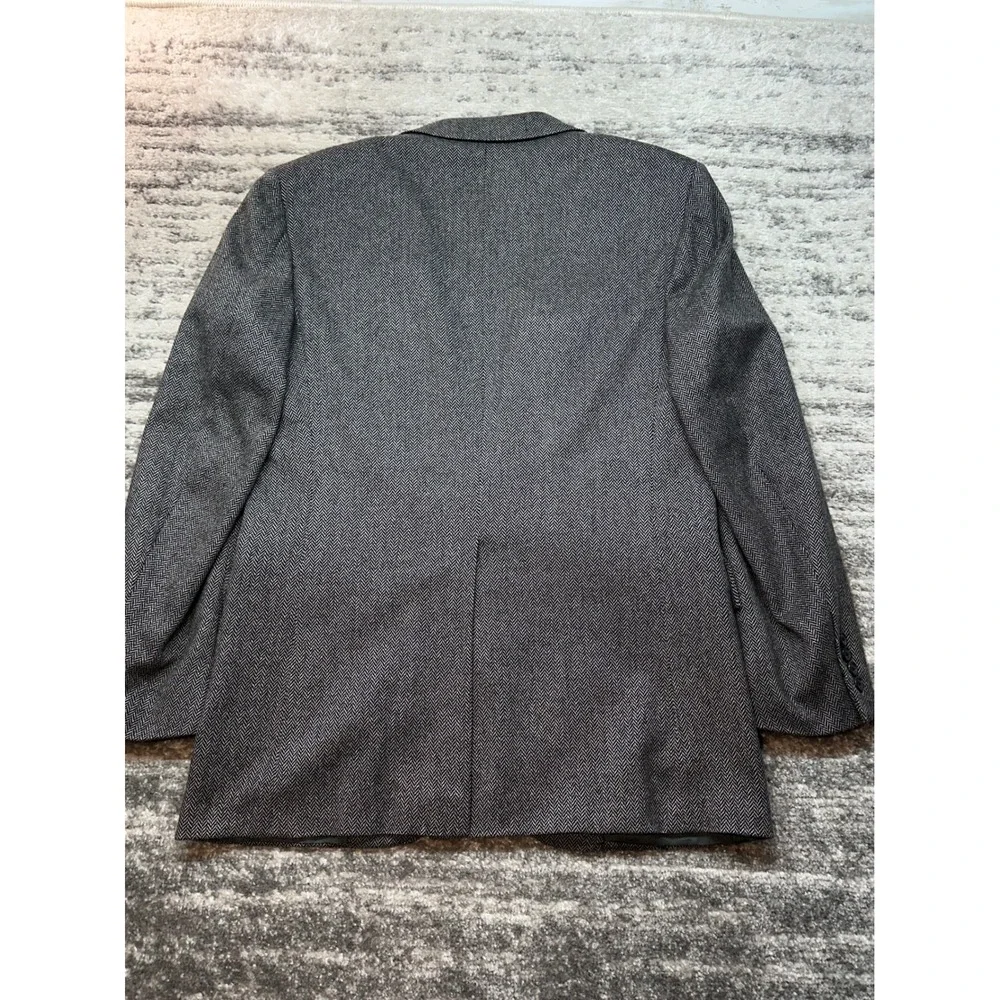 Polo Ralph Lauren Coat Men 40R Gray Herringbone Wool/Cashmere Blazer Vintage USA